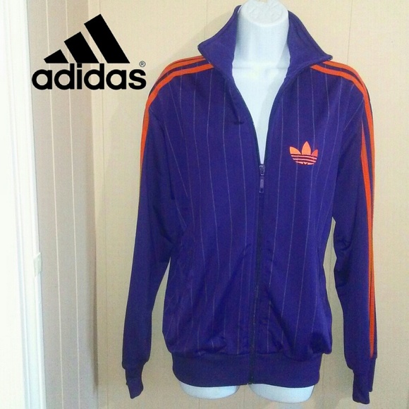 purple and orange adidas tracksuit